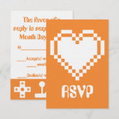 Multiplayer Modus in Oranje RSVP Kaart (Voorkant / Achterkant)