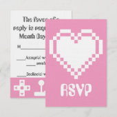 Multiplayer Modus in Petal Roze RSVP Kaart (Voorkant / Achterkant)