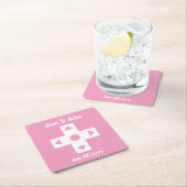Multiplayer Modus in Roze Bloemblad Papier Coaster Kartonnen Onderzetters (Insitu)
