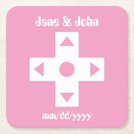 Multiplayer Modus in Roze Bloemblad Papier Coaster Kartonnen Onderzetters (Voorkant)