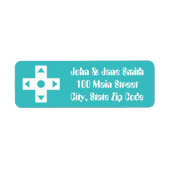 Multiplayer-modus in Turquoise adreslabel Etiket (Voorkant)