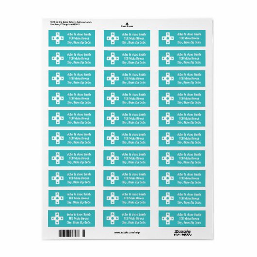 Multiplayer-modus in Turquoise adreslabel Etiket (Full Sheet)
