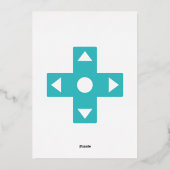 Multiplayer-modus in turquoise folie uitnodiging (Achterkant)