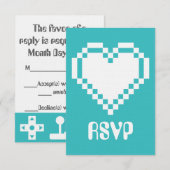 Multiplayer Modus in Turquoise RSVP Kaart (Voorkant / Achterkant)