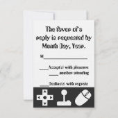 Multiplayer-modus in zwarte RSVP-kaart RSVP Kaartje (Achterkant)