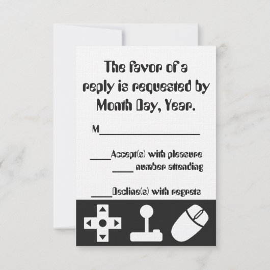 Multiplayer-modus in zwarte RSVP-kaart RSVP Kaartje (Achterkant)