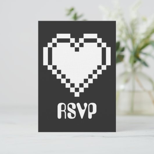Multiplayer-modus in zwarte RSVP-kaart RSVP Kaartje (Staand voorkant)
