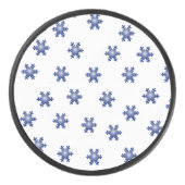 Multiple Blue Snowflake Starburst Hockey Puck (Voorkant)
