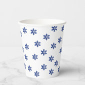 Multiple Blue Snowflake Starburst Papieren Bekers (Voorkant)
