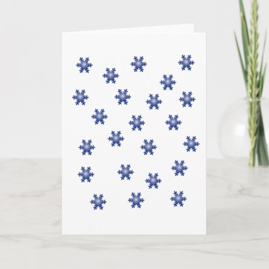 Multiple Blue Snowflake Starburst Wenskaart Feestdagen Kaart (Voorkant)