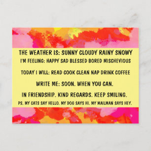 MULTIPLE CHOICE FUNNY "BUSY PERSON"-BRIEFKAART BRIEFKAART