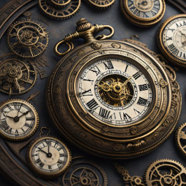 Multiple Clocks & pocket watt v4 Tuitgang paper Tissuepapier