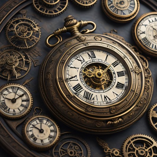 Multiple Clocks & pocket watt v4 Tuitgang paper Tissuepapier