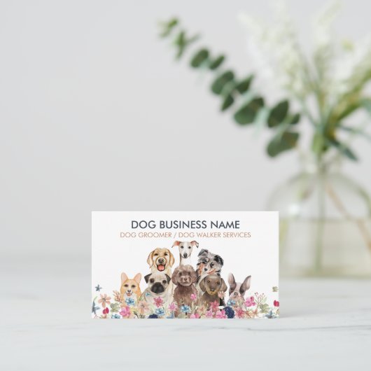 Multiple Dog Puppies Visitekaartje (Staand voorkant)