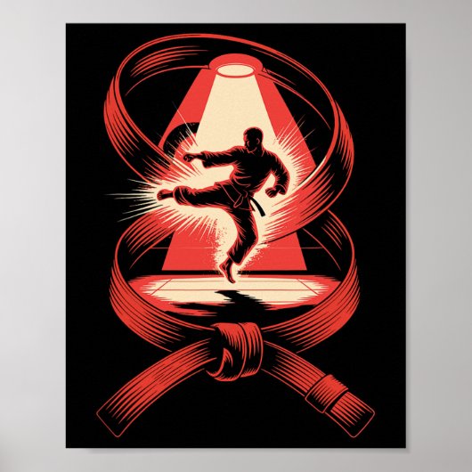 Multiple Exposure Art Belt Judo Karate Taekwondo J Poster (Voorkant)