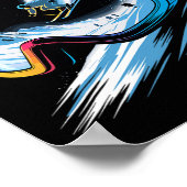 Multiple Exposure Art Skiing Mountain Ski Snow Win Poster (Hoek)