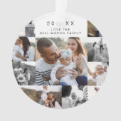 Multiple Grid Photo Collage Zwart & Gouden Pijn Ornament (voorkant)