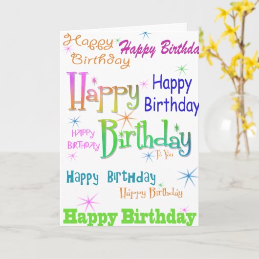 Multiple Happy Birthday Kaart (Gele Bloem)