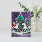 Multiple Holidays Spooky Party with Unicorns Briefkaart (Staand voorkant)