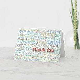 Multiple Language Thank You Card Bedankkaart