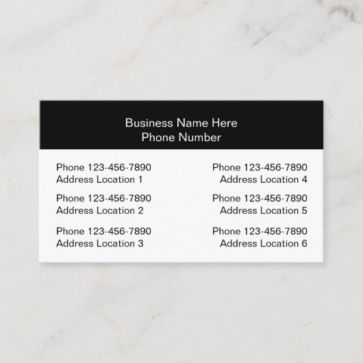 Multiple Location Business Cards Design Layout Visitekaartje (Voorkant)