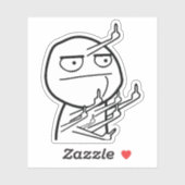 Multiple Middle Fingers Rage Face Meme Mug Sticker (Vel)