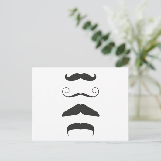 Multiple Mustache Briefkaart (Staand voorkant)