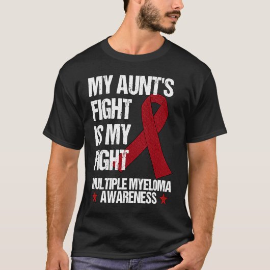 Multiple Myeloma Awareness Burgundy Ribbon Aunt's T-shirt (Voorkant)