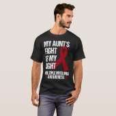 Multiple Myeloma Awareness Burgundy Ribbon Aunt's T-shirt (Voorkant volledig)