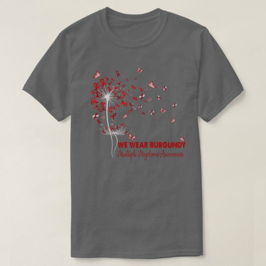 Multiple Myeloma Awareness Faith Hope Love Dandeli T-shirt (Design voorkant)