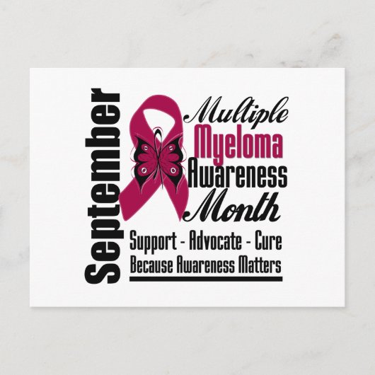 Multiple Myeloma Awareness Month Butterfly v5 Briefkaart (Voorkant)