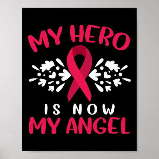 Multiple Myeloma Awareness My Hero Is Now My Angel Poster (Voorkant)