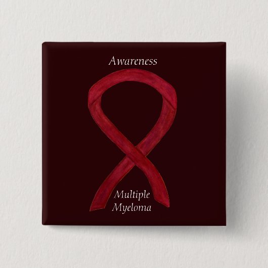 Multiple Myeloma Awareness Ribbon Custom Pins Vierkante Button 5,1 Cm (Voorkant)