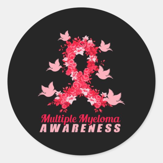 Multiple Myeloma Awareness Support Birds Ronde Sticker (Voorkant)