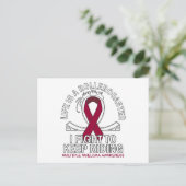 Multiple Myeloma cancer awareness burgundy ribbon Briefkaart (Staand voorkant)
