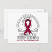 Multiple Myeloma cancer awareness burgundy ribbon Briefkaart (Voorkant / Achterkant)