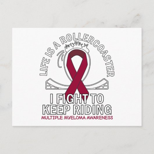Multiple Myeloma cancer awareness burgundy ribbon Briefkaart (Voorkant)