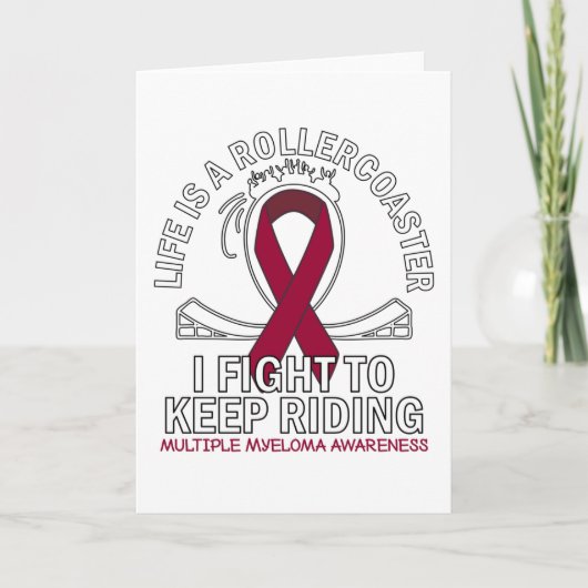 Multiple Myeloma cancer awareness burgundy ribbon Kaart (Voorkant)