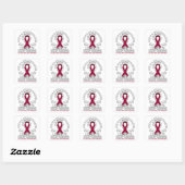 Multiple Myeloma cancer awareness burgundy ribbon Vierkante Sticker (Vel)