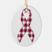 Multiple Myeloma Cancer Awareness Plaid Burgundy  Keramisch Ornament (Rechts)