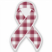 Multiple Myeloma Cancer Awareness Plaid Burgundy Sticker (Voorkant)
