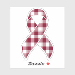 Multiple Myeloma Cancer Awareness Plaid Burgundy Sticker