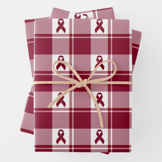 Multiple Myeloma Cancer Awareness Plaid Inpakpapier Vel (In situ)