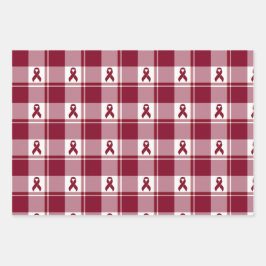 Multiple Myeloma Cancer Awareness Plaid Inpakpapier Vel
