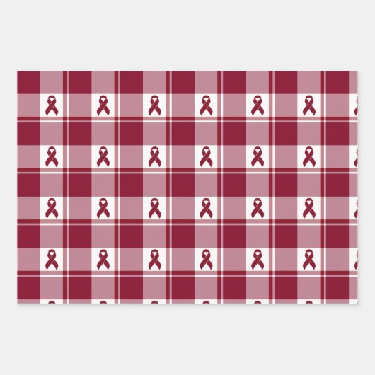 Multiple Myeloma Cancer Awareness Plaid Inpakpapier Vel (Voorkant)