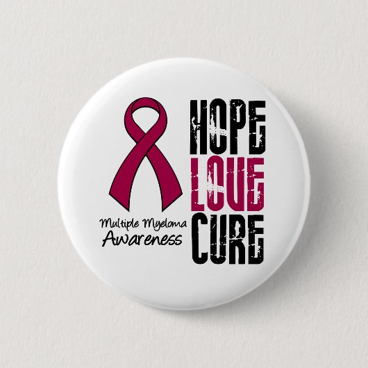 Multiple Myeloma Cancer Hope Love Cure Ribbon Ronde Button 5,7 Cm (Voorkant)
