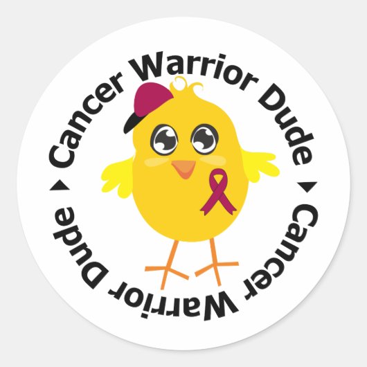 Multiple Myeloma Cancer Warrior Man Ronde Sticker (Voorkant)