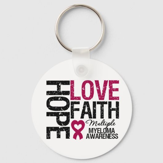 Multiple Myeloma Hope Love Faith Sleutelhanger (Voorkant)