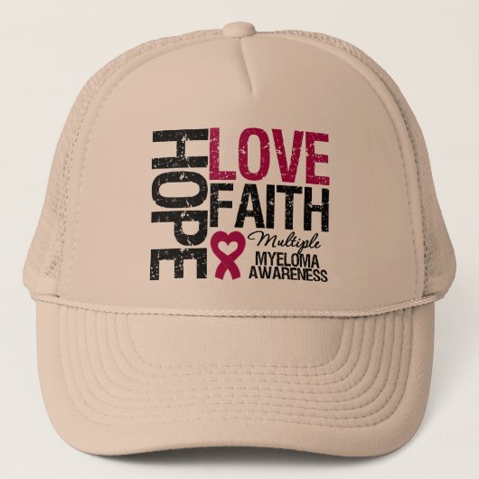 Multiple Myeloma Hope Love Faith Trucker Pet (Voorkant)