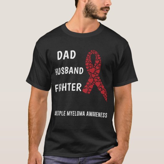 Multiple Myeloma Husband Dad Fighter T-shirt (Voorkant)